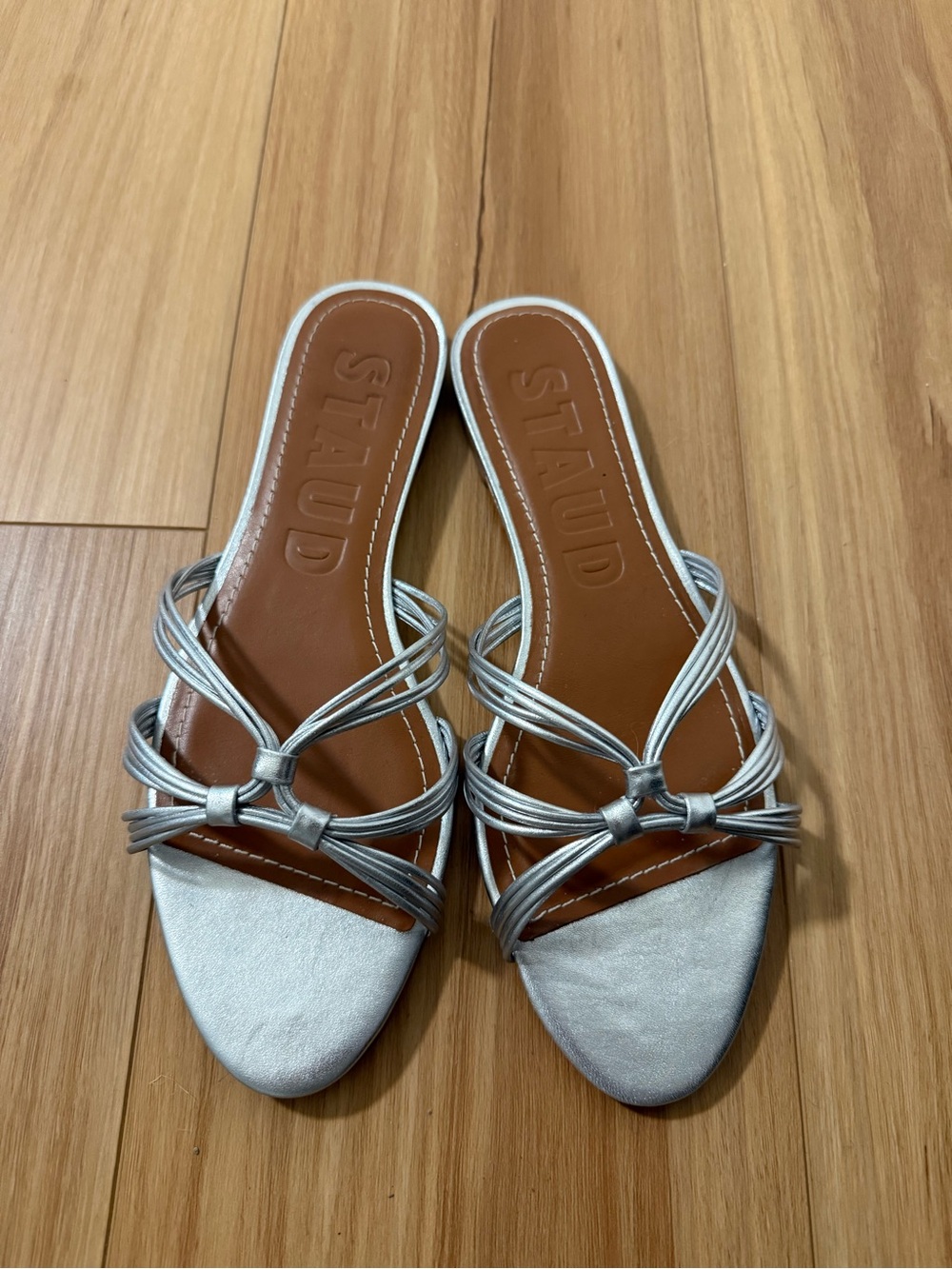STAUD Silver Carrie Sandal